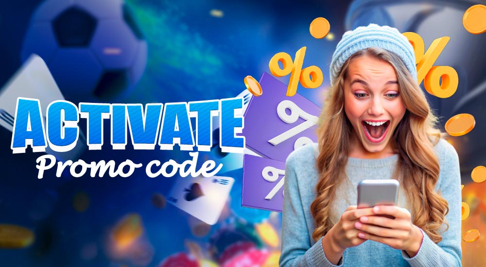 Activate the current promo code on the 1xBet casino website.