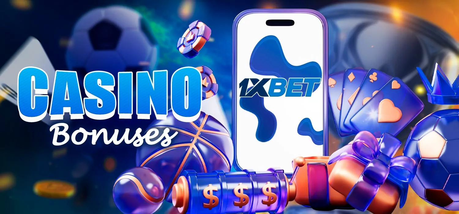 Various casino bonuses for players at 1xbet casino.