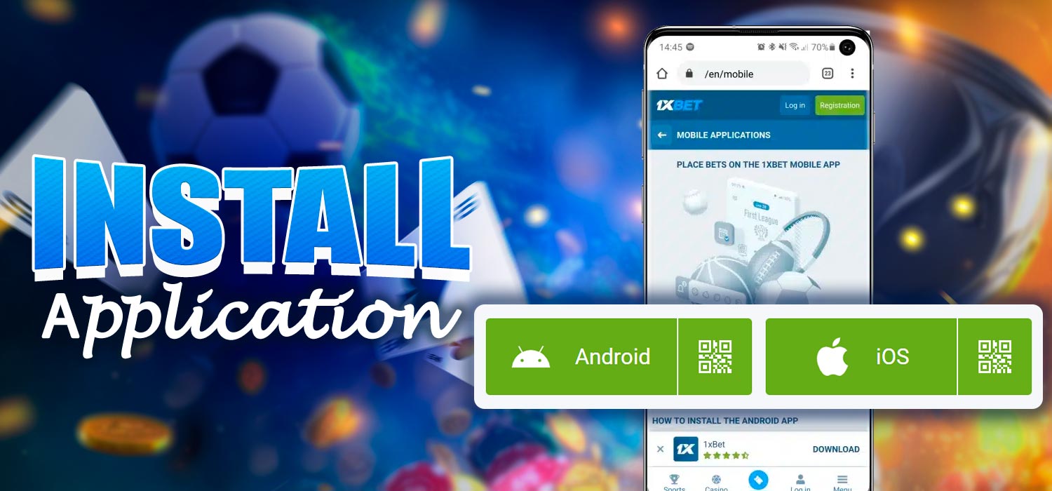 Install the official 1xBet casino app.