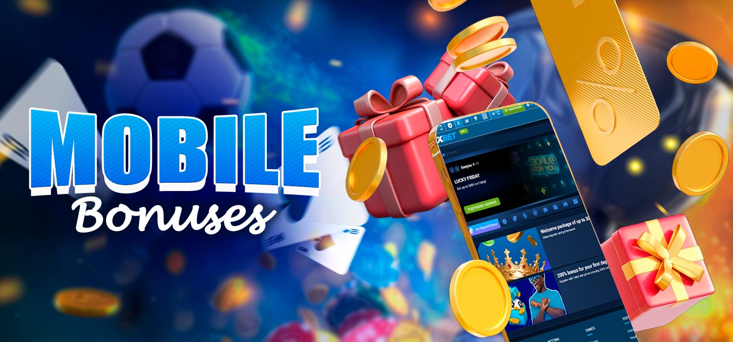 Bonuses in the mobile casino app for players.