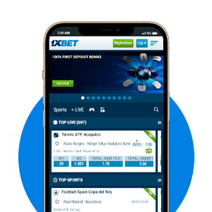 The 1xbet mobile app for casino players.