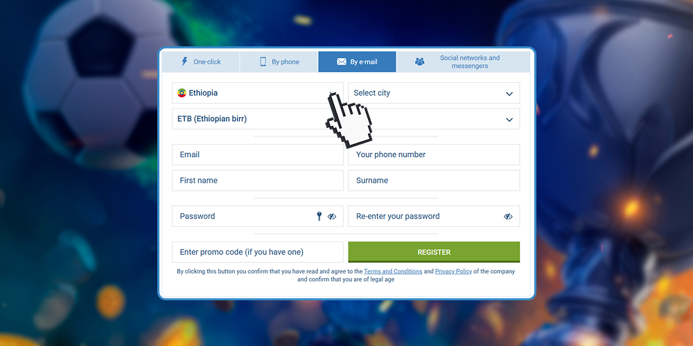 Enter the required personal information.